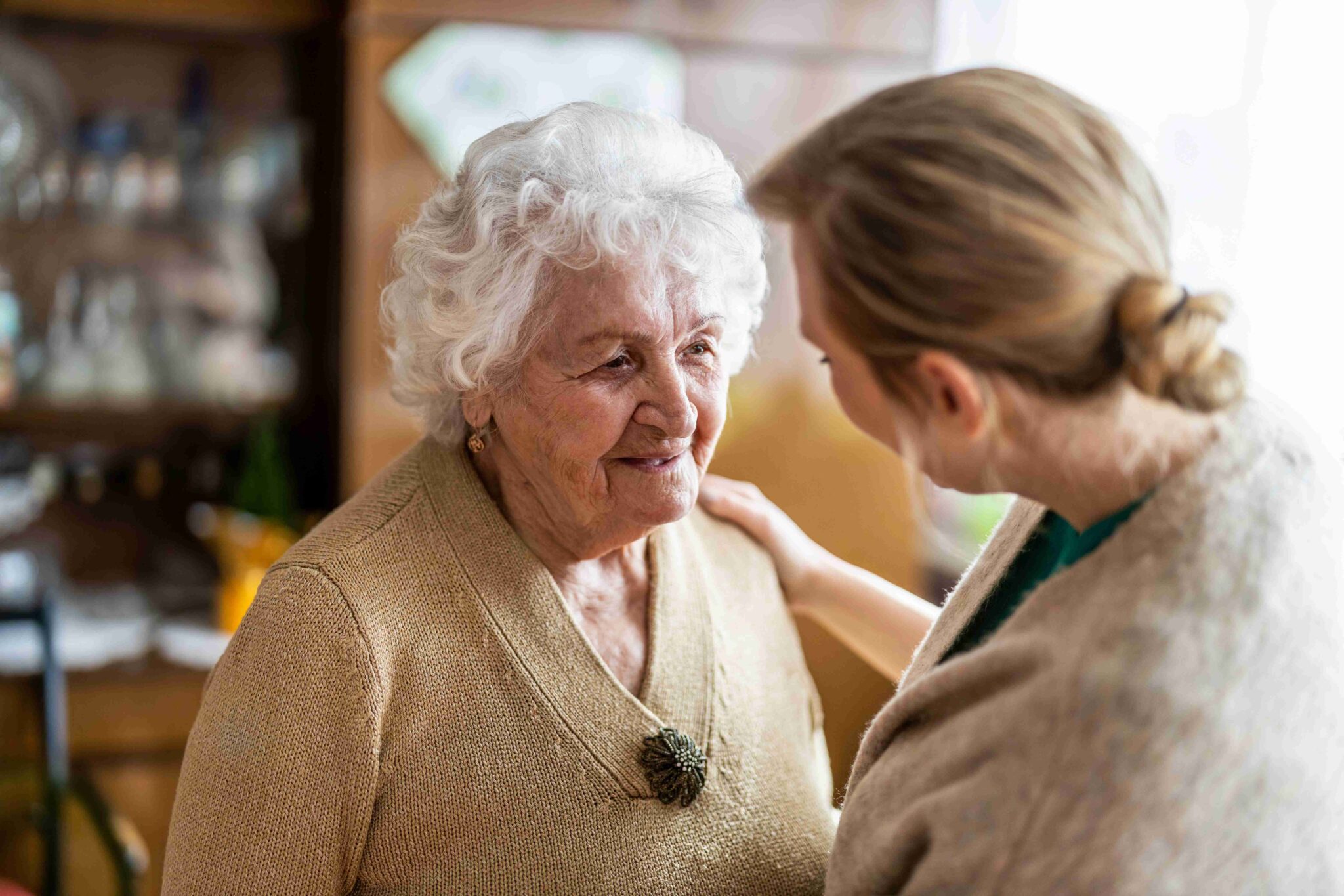 Mental Capacity Act - In Practice Course Image - Health visitor talking to a senior woman during home visit