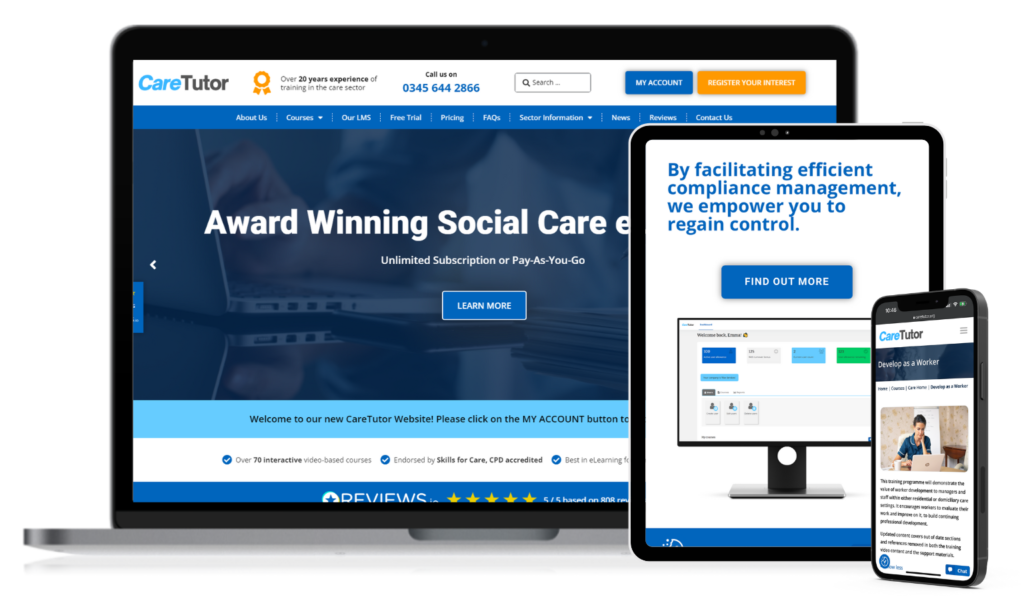 Unveiling the New Front-End Redesign of the CareTutor Website | CareTutor | Social Care eLearning